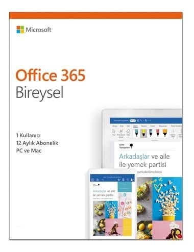 Microsoft Office 365  Bireysel Türkçe Ofis Yazılımı (Kutu) QQ2-01770