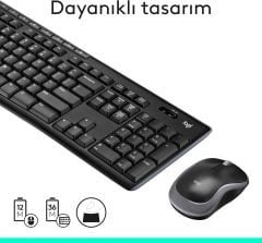 Logitech MK270 Kablosuz USB Alıcılı Türkçe Q Klavye Mouse Seti - Siyah 920-004525