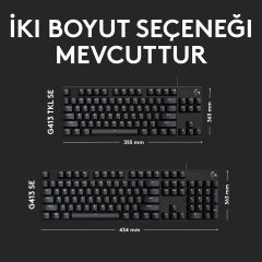 Logitech G413 SE Aydınlatmalı Tam Boyutlu Türkçe Q Mekanik Oyun Klavyesi - SİYAH 920-010556
