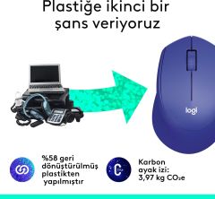Logitech M330 Sessiz Kablosuz Mouse - Mavi 910-004910