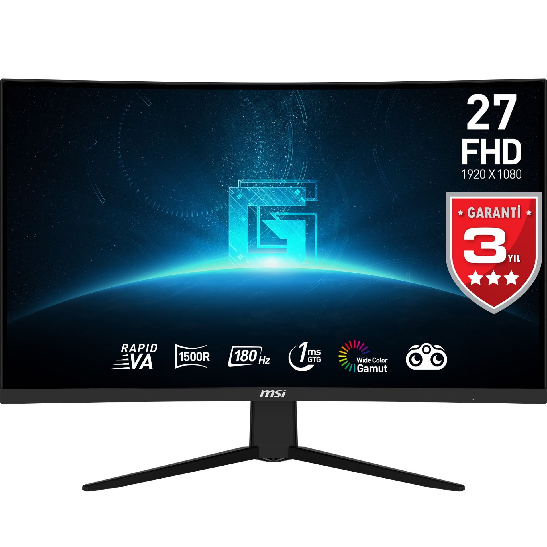 MSI G27C3F 27'' FHD CURVE RAPID VA 180HZ 1MS FREESYNC PREMIUM GAMING MONITOR