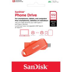 SanDisk Phone Drive 512GB SDDDC6-512G-G46NO USB & Type-C Flash Bellek Nasturium Orange
