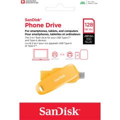SanDisk Phone Drive 128GB SDDDC6-128G-G46YD USB & Type-C Flash Bellek Yellow Daffodil