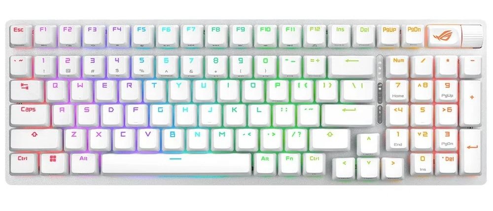 Asus ROG Strix Scope II 96 NX Snow Switch RGB Kablosuz Hotswap İngilizce Beyaz Mekanik Gaming Klavye 90MP037A-BKEA30