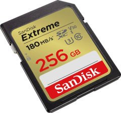 SanDisk Extreme 256GB 180MB/s SD UHS-I 4K UHD Hafıza Kartı SDSDXVV-256G-GNCIN