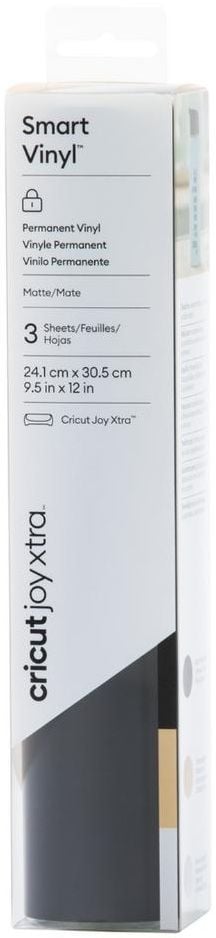 Cricut Joy Extra Smart Vinil Kalıcı 24,1x30,5cm 3 Sayfa Klasik Siyah Altın Gümüş 2010372