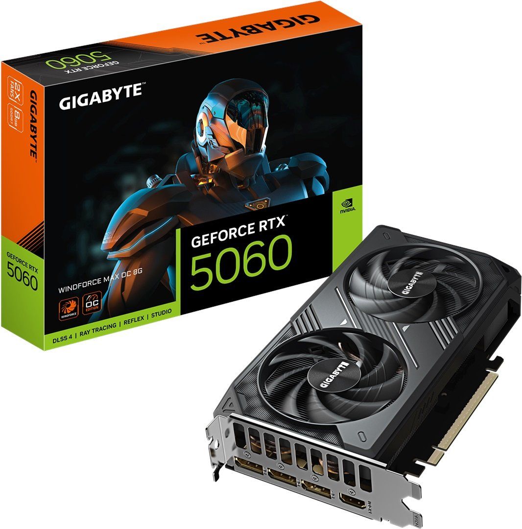 Gigabyte RTX 5060 Windforce Max OC 8G GV-N5060WF2MAX OC-8GD 128 Bit GDDR7 8 GB Ekran Kartı