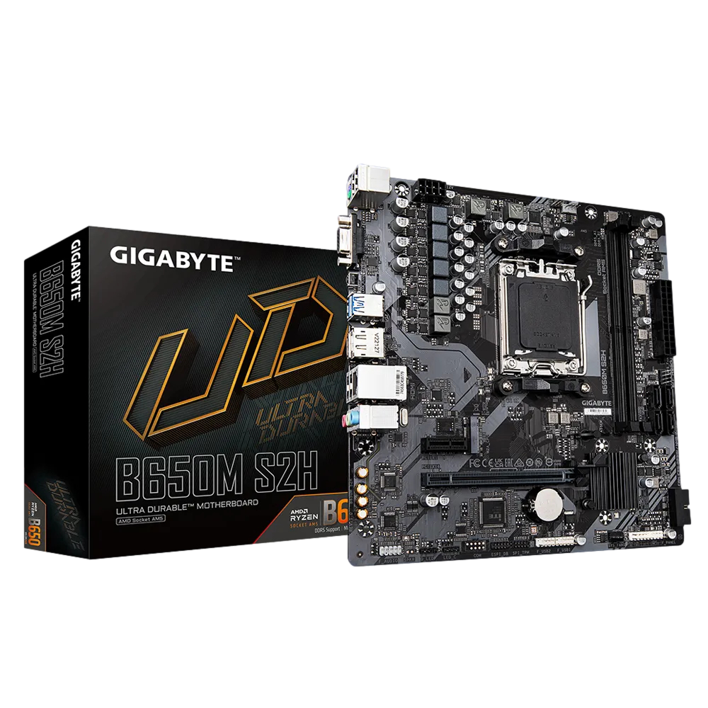 Gigabyte B650M S2H 6400MHz(OC) DDR5 Soket AM5 M.2 HDMI DP D-Sub mATX Anakart
