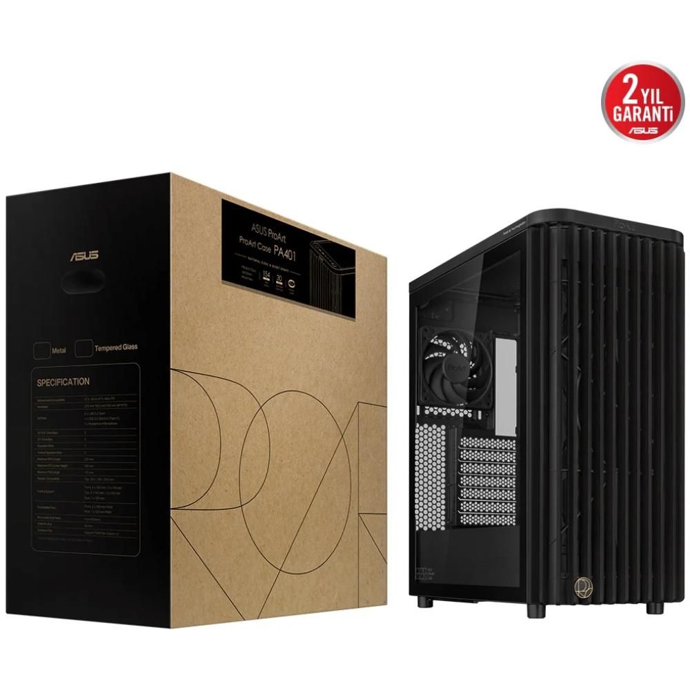 Asus PROART PA401 Wood Tempered Glass USB 3.2 ATX Mid Tower Kasa 90DC00M0-B39000