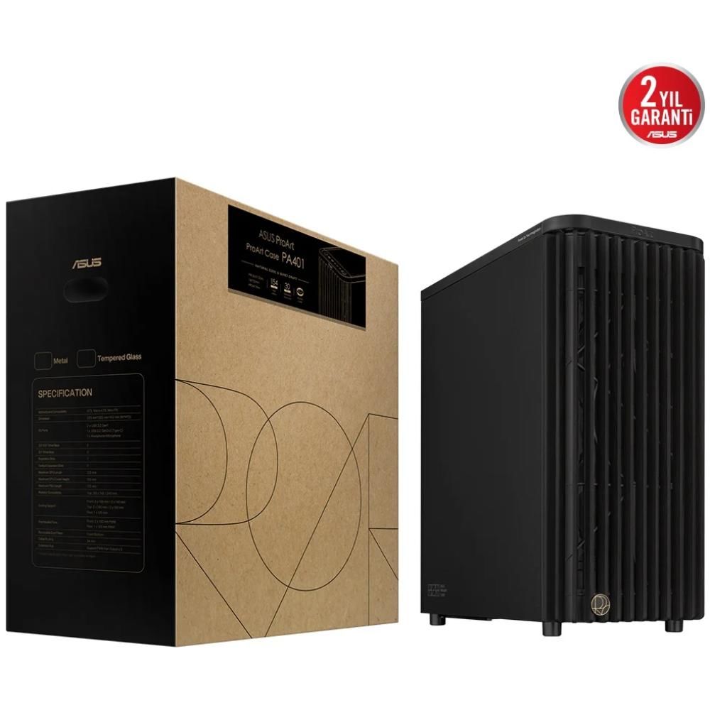 Asus PROART PA401 Wood Metal Tempered Glass USB 3.2 ATX Mid Tower Kasa 90DC00M0-B39010