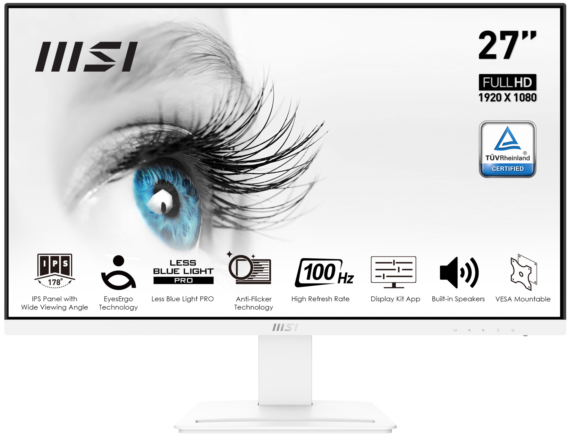 MSI PRO MP273AW 27 FHD IPS 100HZ ANTI-GLARE FLAT BEYAZ MONITOR