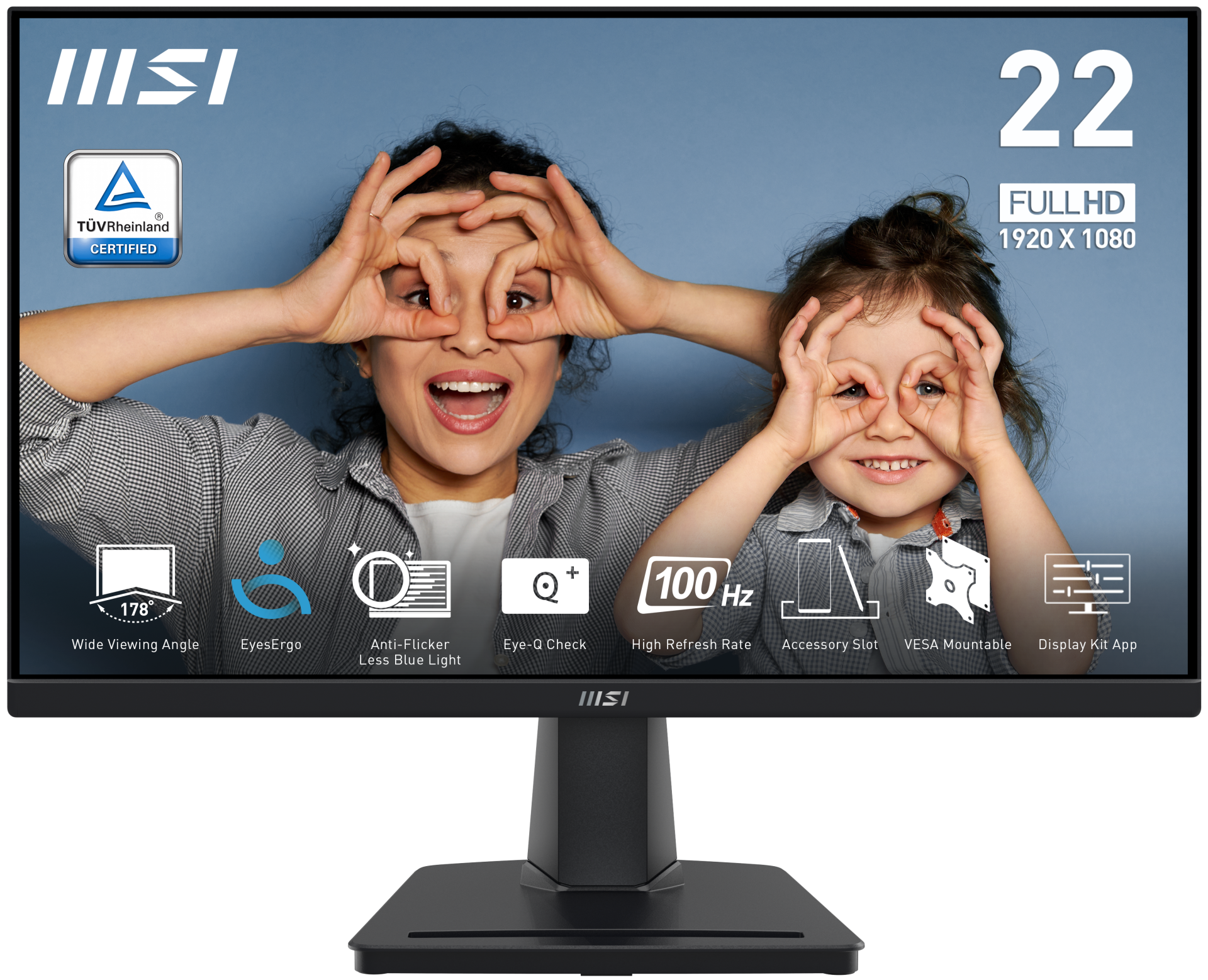 MSI PRO MP225V 21.5'' FHD FLAT VA 100HZ 1MS ADAPTIVE-SYNC MONITOR