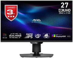 MSI MAG 274UPDF E16M 27 inç 160 4K UHD 0.5ms 320Hz Full HD Dual Mode Adaptive Sync Rapid IPS MiniLED Pivot Gaming Monitör