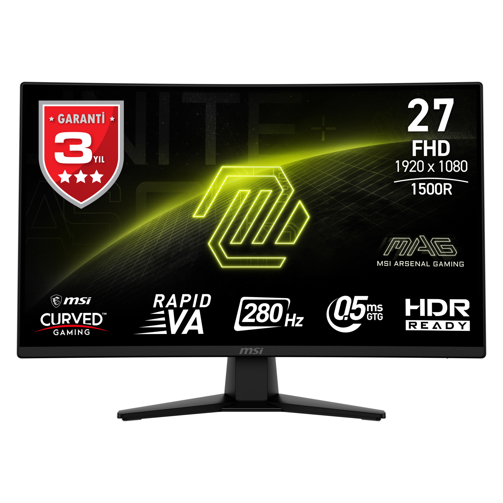 MSI 27'' MAG 274CXF 1920x1080 (FHD) CURVE 1500R RAPID VA 280HZ 0.5MS (GTG) ADAPTIVE-SYNC GAMING MONITOR