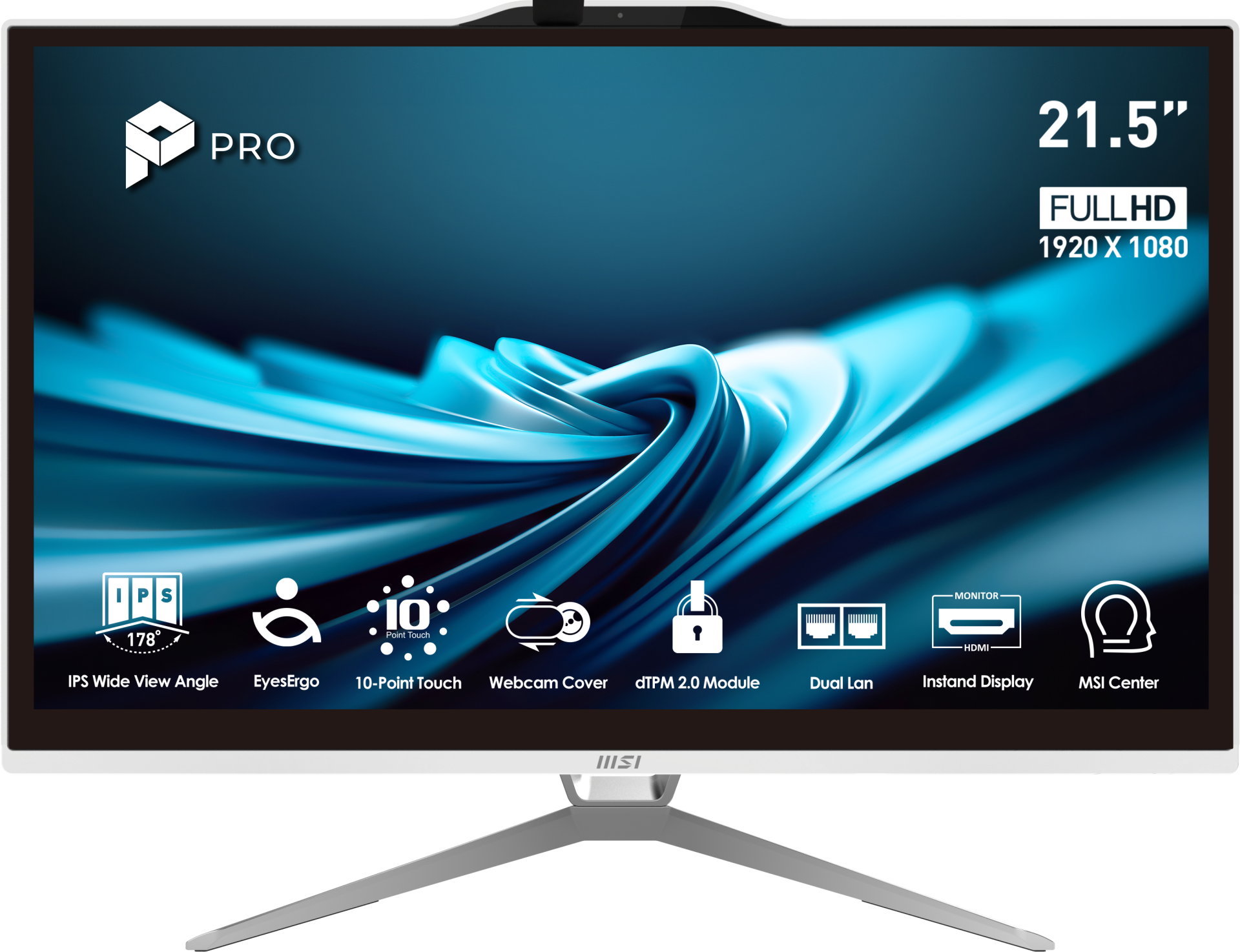 MSI PRO AP222T 14M-443XTR I5-14400 16GB RAM 512GB SSD 21.5 FHD FDOS DOKUNMATIK BEYAZ AIO PC