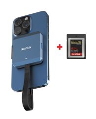 SanDisk PRO-CINEMA CFexpress Type B Kart Kaydedici MagSafe ile Uyumlu SDDR-F941-GNKNN + Extreme PRO CFexpress 64GB 4K Hafıza Kartı