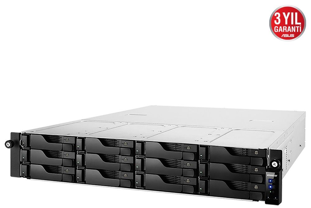 Asustor AS6512RD Intel C3538  8GB RAM 12 Yuvalı Nas Depolama Ünitesi 90IX01M0-BW3S00