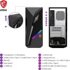 MSI MAG INFINITE S3 13NUD-832EU I7-13700F 16GB DDR5 1TB SSD 8GB RTX4060TI  W11 SIYAH GAMING PC