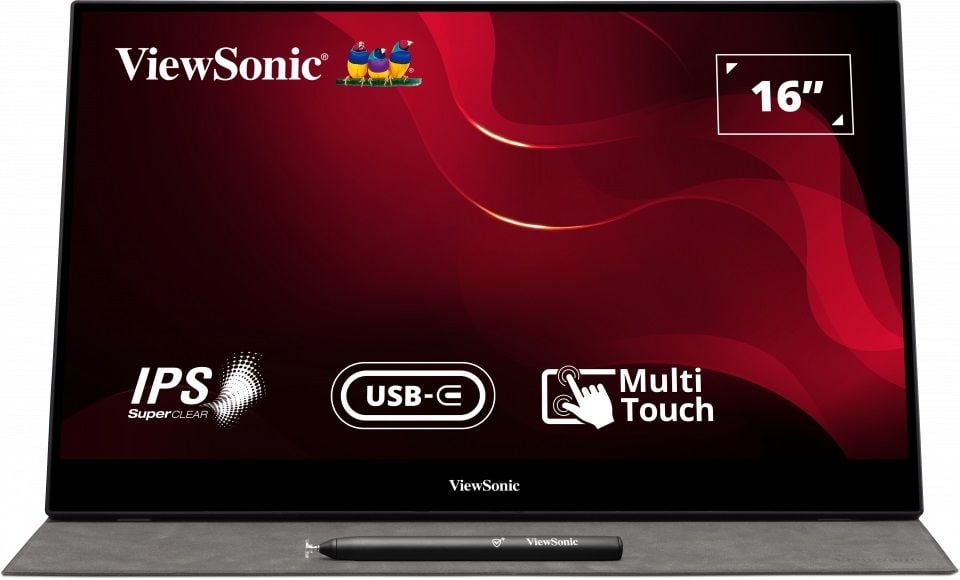 ViewSonic TD1655 15.6 inç 60Hz 7ms (Mini HDMI+Type-C) Full HD Dokunmatik Taşınabilir Monitör
