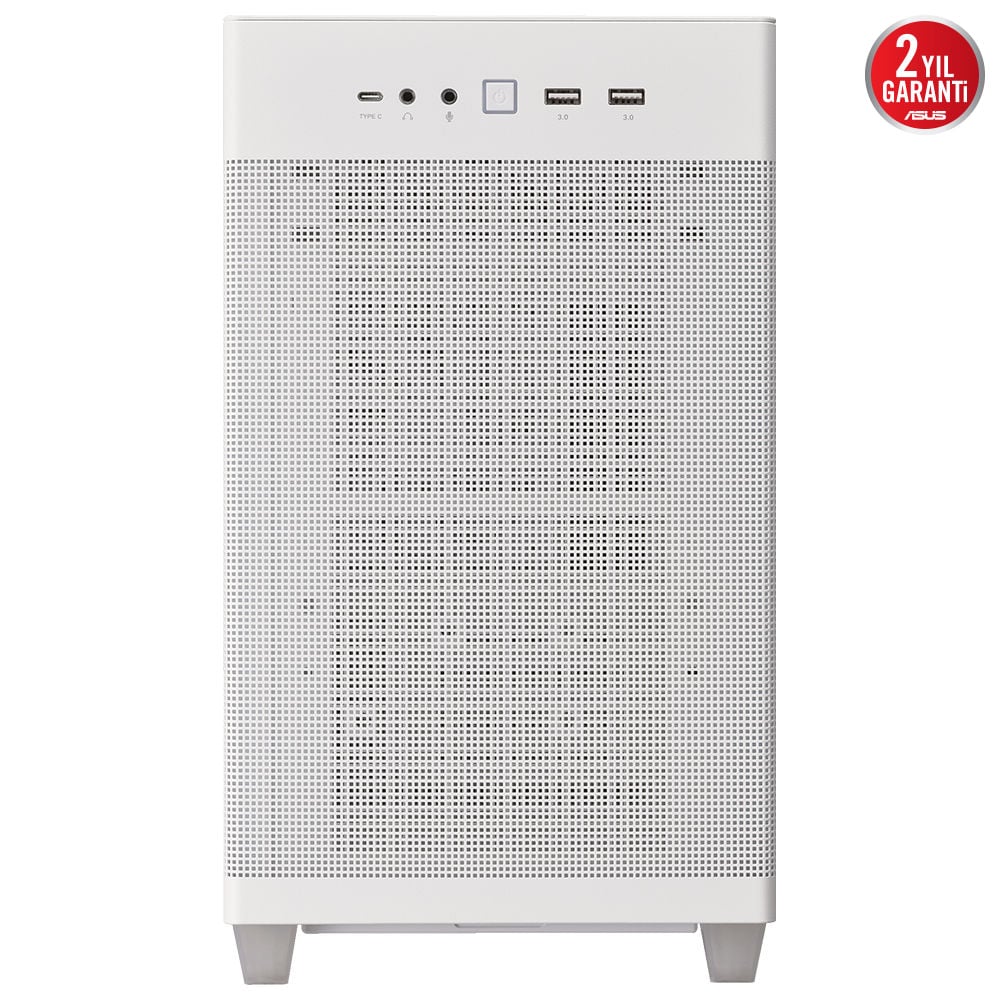 Asus Prime AP201 Mesh 360mm ATX PSU Temperli Cam  Beyaz Micro ATX Mid Tower Kasa 90DC00G3-B39000