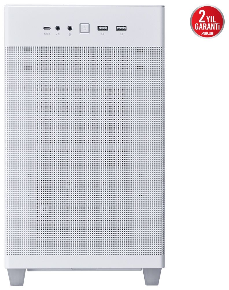 Asus Prime AP201 360mm ATX PSU Temperli Cam  Beyaz Micro ATX Mid Tower Kasa 90DC00G3-B39010