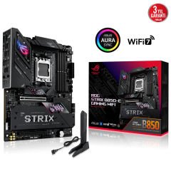 Asus ROG Strix B850-E Gaming WIFI AMD B850 AM5 DDR5 8000 DP HDMI Type-C 5x M.2 USB 3.2 Gen 2x2 WiFi 7 Aura RGB Anakart 90MB1J60-M0EAY0