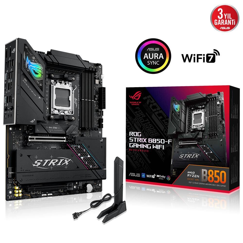 Asus ROG Strix B850-F Gaming WIFI AMD B850 AM5 DDR5 8000 DP HDMI 4x M.2 USB 3.2 Gen 2x2 WiFi 7 Aura RGB 90MB1J70-M0EAY0