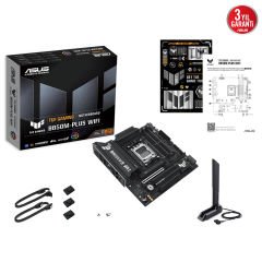 Asus TUF Gaming B850M-PLUS WIFI DDR5 8000 DP HDMI 3x M2 USB3.2 WiFi 6E BT AURA RGB mATX Anakart 90MB1IY0-M0EAY0