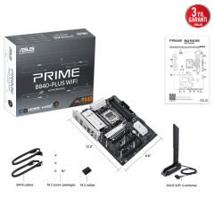 Asus PRIME B840-PLUS WIFI DDR5 7600MHz USB 3.2 2.5G LAN AURA RGB BIOS FlashBack ATX Anakart 90MB1IZ0-M0EAY0