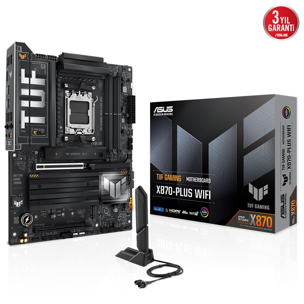 Asus TUF Gaming X870-PLUS WIFI DDR5 8000MHz USB4 WiFi 7 BT 2.5G LAN AURA RGB ATX Anakart 90MB1IU0-M0EAY0
