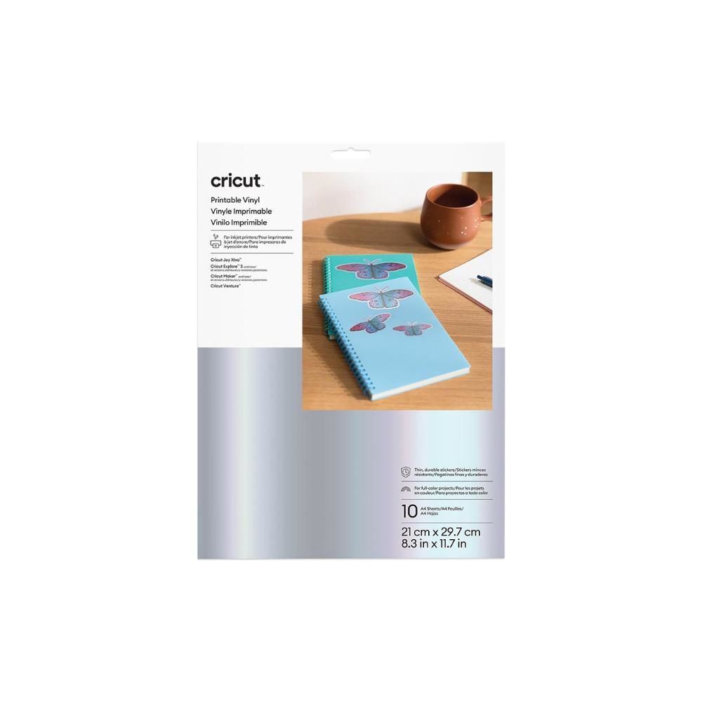 Crıcut 2011882 Yazdırılabilir Vinil 21x29.7cm 10 Sayfa Gümüş