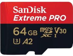SanDisk Extreme Pro 64GB 200/90MB/s microSDXC UHS-I A2 V30 Adaptörlü Hafıza Kartı SDSQXCU-064G-GN6MA
