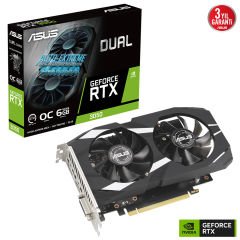 Asus Dual GeForce RTX 3050 6GB GDDR6 96bit DVI HDMI DP OC Ekran Kartı 90YV0K60-M0NA00