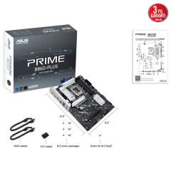 Asus Prime B860-PLUS-CSM Intel LGA1851, DDR5 8200 MHz, USB 3.2 Gen 2x2, Aura RGB destekli ATX Anakart 90MB1KA0-M0EAYC