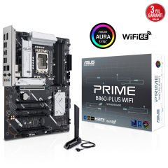 Asus Prime B860-PLUS WIFI, LGA1851, DDR5 8200, WiFi 6E + Bluetooth, Aura RGB, 2.5Gbit LAN, ATX Anakart 90MB1K50-M0EAY0