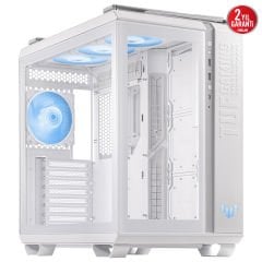 Asus TUF Gaming GT502 Panoramik Temperli Cam, Type-C, Micro ATX / Mini ITX, Beyaz Mid Tower Gaming Kasa 90DC0093-B19000