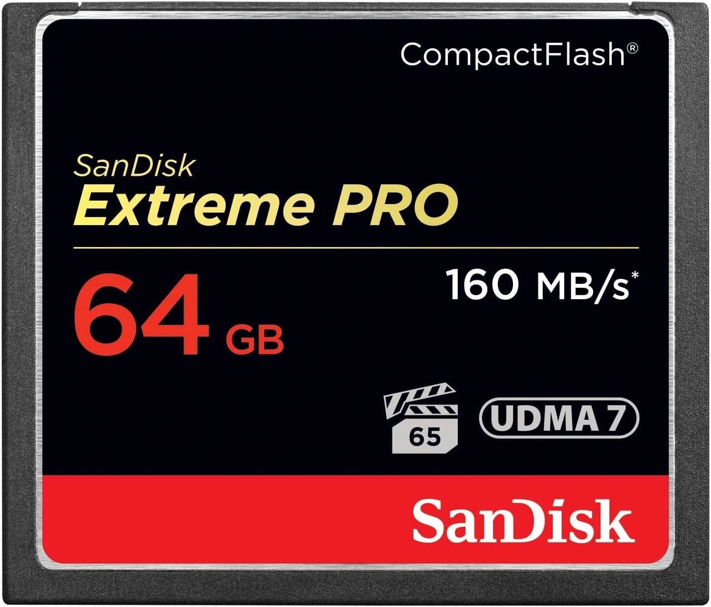 SanDisk Extreme PRO CompactFlash 64GB SDCFXPS-064G-X46 160MB/s 4K Hafıza Kartı