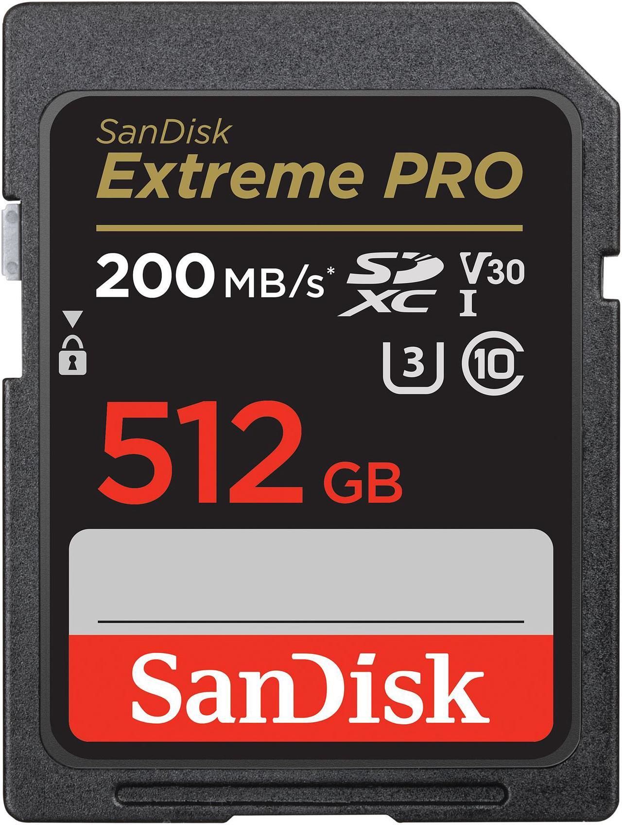 SanDisk Extreme Pro 512GB 200/140MB/s SDXC V30 UHS-I U3 Hafıza Kartı SDSDXXD-512G-GN4IN