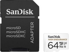SanDisk High Endurance 64GB 100/40MB/s microSDXC C10 V30 Adaptörlü Hafıza Kartı SDSQQNR-064G-GN6IA