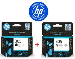 HP 305 Siyah 3YM61AE + HP 305 Renkli 3YM60AE Orijinal Kartuş Seti