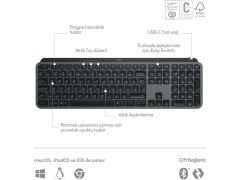 Logitech MX Keys S Bluetooth ve Wireless Kablosuz Klavye 920-011594 + MX Master 3S Mouse 910-006559