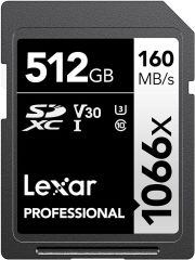 Lexar 512GB SD 1066X 160MB/s Okuma 120MB/s Yazma Profesyonel Hafıza Kartı LSD1066512G-BNNNG