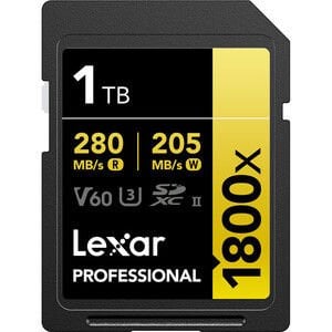 Lexar 1TB SD 1800X 280MB/s Okuma 205MB/s Yazma Profesyonel Hafıza Kartı LSD1800001T-BNNNG