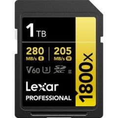 Lexar 1TB SD 1800X 280MB/s Okuma 205MB/s Yazma Profesyonel Hafıza Kartı LSD1800001T-BNNNG
