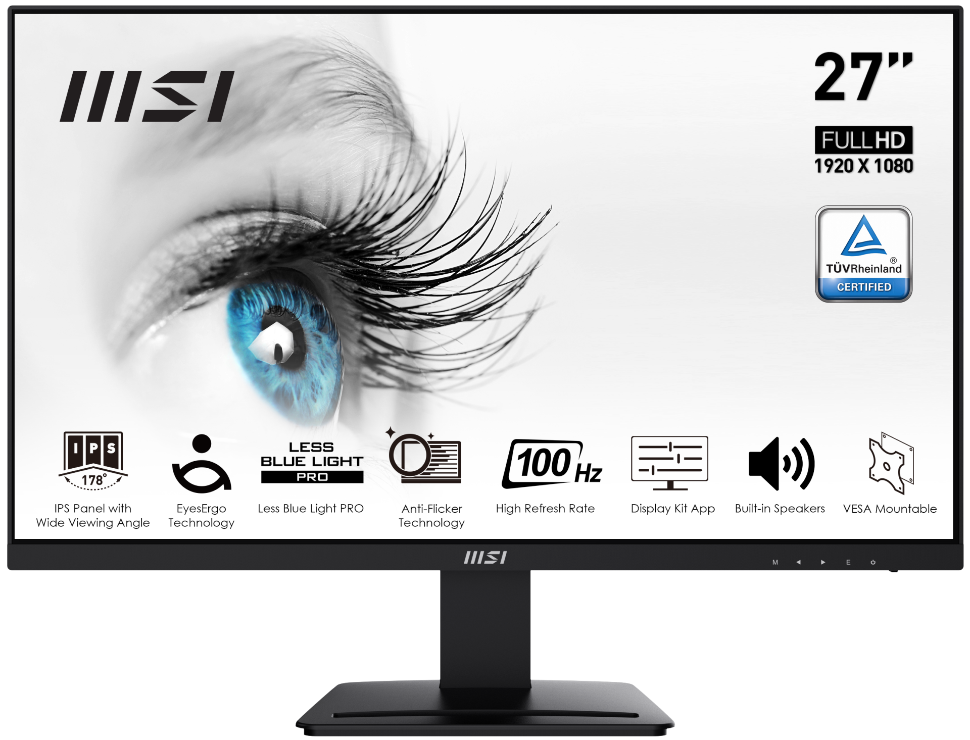 MSI PRO MP273A 27'' FHD FLAT IPS 100HZ 1MS FREESYNC MONITOR