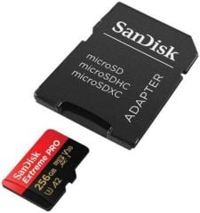 SanDisk Extreme Pro 256GB 200/140MB/s microSDXC UHS-I A2 V30 Adaptörlü Hafıza Kartı SDSQXCD-256G-GN6MA