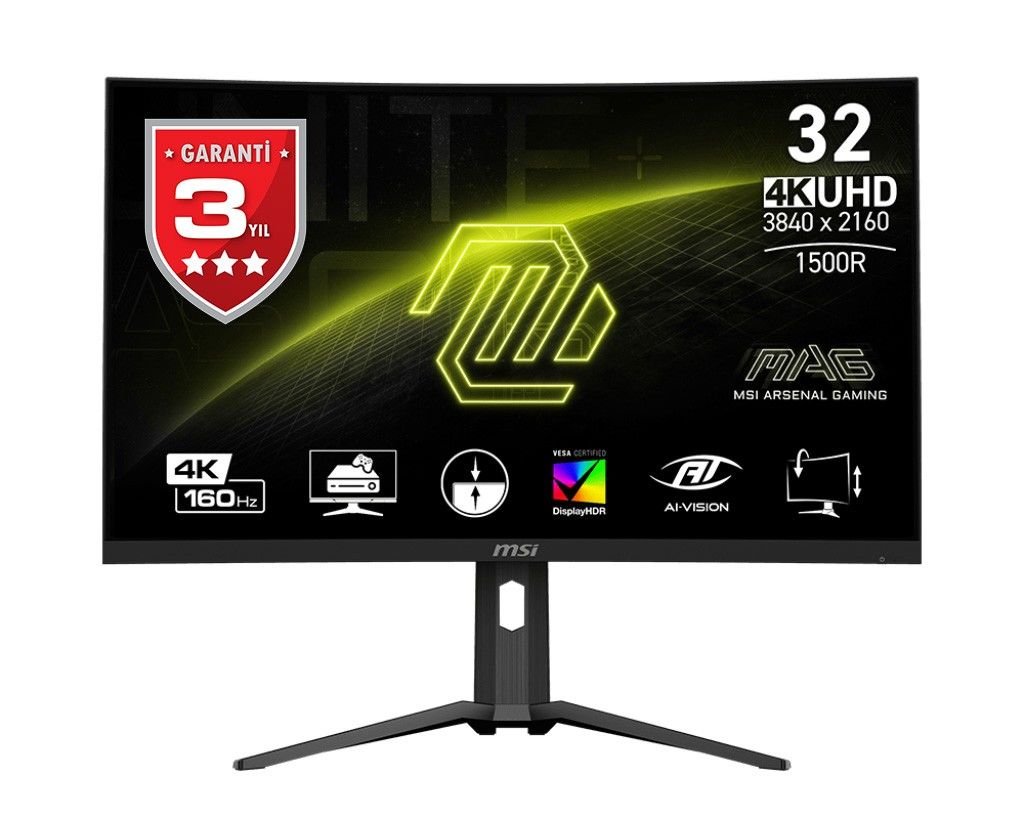 MSI 31.5 MAG 321CUP UHD CURVE 1500R RAPID VA 160HZ 1MS FREESYNC PREMIUM GAMING MONITOR