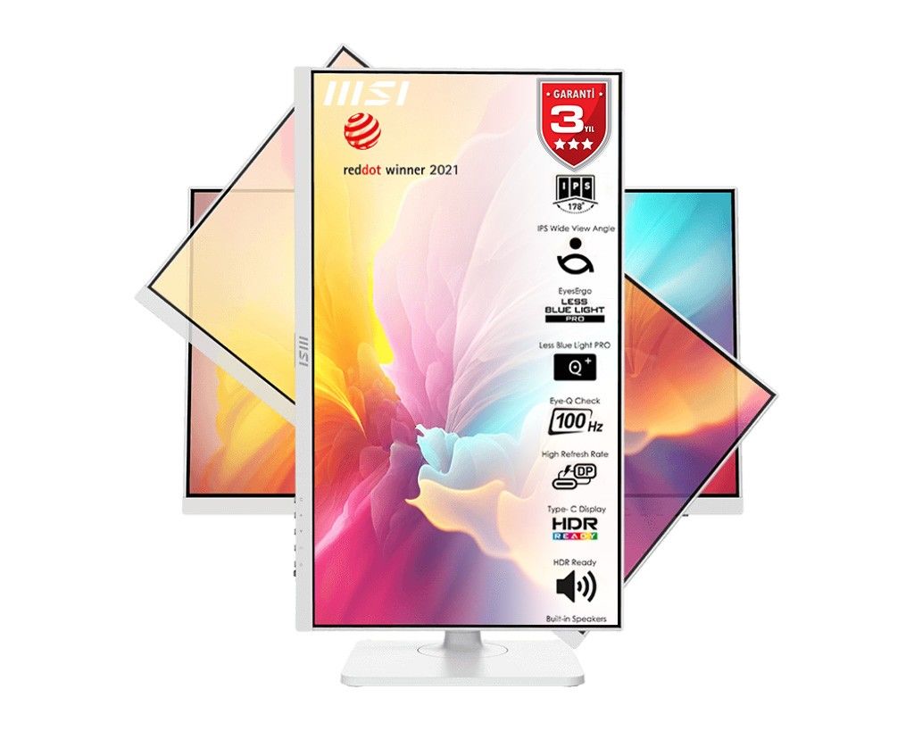 MSI MODERN MD2412PW 23.8 FHD FLAT IPS 100HZ 1MS ADAPTIVE-SYNC PIVOT BEYAZ TYPE-C MONITOR