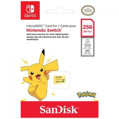 SanDisk Nintendo Switch Pokémon 256GB 100MB/s microSDXC Lisanslı Hafıza Kartı SDSQXAO-256G-GN6ZK