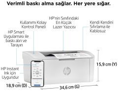 HP LaserJet M111w Wi-Fi Mono Lazer Yazıcı 7MD68A
